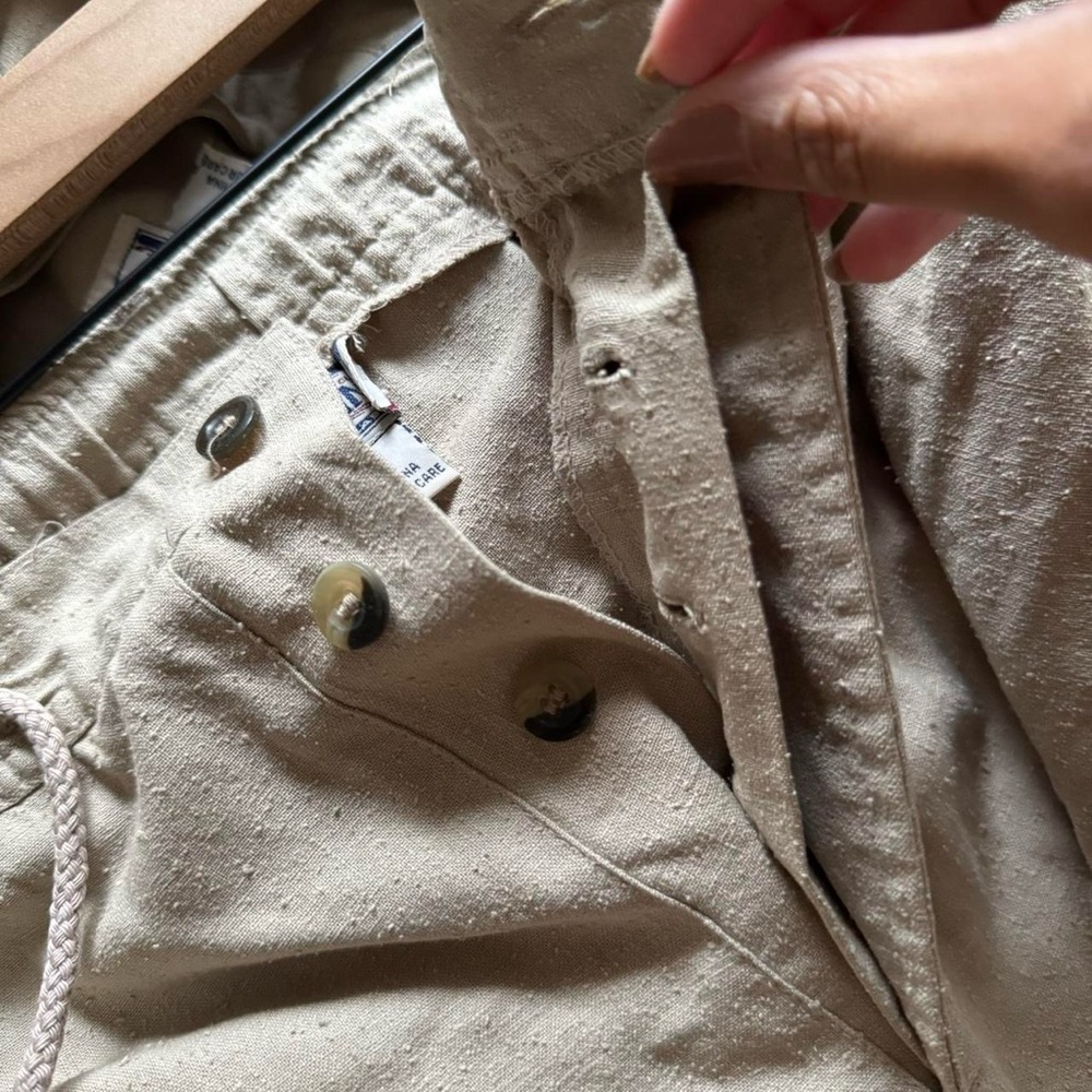 Vintage Tan Raw Silk Set L/XL - Picture 5 of 8